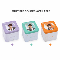 Boîte en fer blanc carrée personnalisée pour gâteaux de lune, conteneur métallique pour biscuits et pâtisseries avec couvercle, emballage cadeau en gros