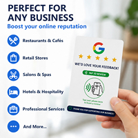 Google NFC İnceleme Kartı PVC CR80 Dijital Geri Bildirim Kartı NFC QR Kodu Su Geçirmez/Hava Koşullarına Dayanıklı 13.56MHz Taşınabilir İnceleme Talep Aracı