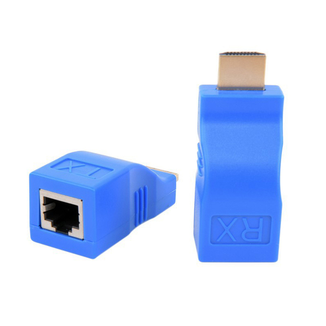 1 Pair RJ45 1080p HDMI Compatible Extender Extension up to 30m Over CAT5e / 6 UTP LAN Ethernet Cable Ports LAN Network