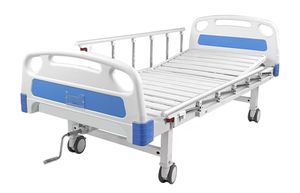 Tempat Tidur Rumah Sakit Manual Biru dengan Satu Engkol, Bahan Besi ABS, Furnitur <span class=keywords><strong>Stretcher</strong></span> Manual, Garansi Bersertifikat ISO 3 Tahun, Tempat Tidur Perawatan - Product Image 5