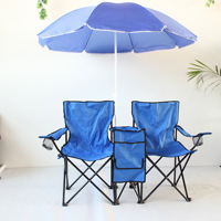 Chaise pliante en fer pour 2 personnes, avec tissu Oxford 600D, design moderne, pour jardin, parc, plage, pique-nique, pêche, sac isotherme
