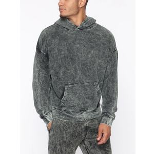 Custom Premium <b>Men's</b> <b>Dark</b> <b>Grey</b> 100% Cotton Cartoon Terry Anti-Shrink Stone Washed Pullover <b>Hoodie</b> - Product Image 1