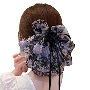 Pinza para el cabello con lazo de cinta floral súper linda para mujer, un peinado medio recogido natural, nuevo estilo 2023. - Product Image 5