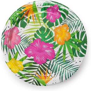 Ensemble de thème de fête tropicale d'Hawaï assiettes en papier jetables gobelets en papier serviettes en papier <span class=keywords><strong>vaisselle</strong></span> décorations de fête - Product Image 4