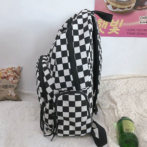 Black <strong>White</strong> Printing <strong>Mini</strong> <strong>Backpack</strong> Casual Plaid Book Bag Checkerboard <strong>Backpack</strong> - Product Image 2