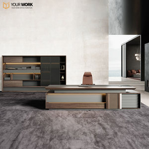 Escritorio de oficina CEO moderno con silla Modular, muebles de escritorio ejecutivo Sharpe, estilo de panel de madera MDF E1 - Product Image 2