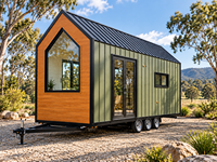 Rumah Mungil Prefabrikasi di Atas Roda untuk Pasar Australia, Rumah Mobil dengan Dapur, Kamar Mandi, Kamar Tidur, Tata Letak Kustom, Pasokan Langsung dari Pabrik