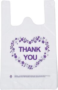 Sacs à provisions en plastique très solides avec poignées pour les petites entreprises-Design «Merci» - Product Image 2
