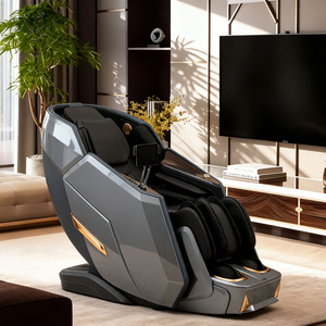 Sonic Mechanism Massage Chair Full Body SL Guide Rail Zero Gravity Home Massager Silver Gray Plug In One Piece - Product Image 1