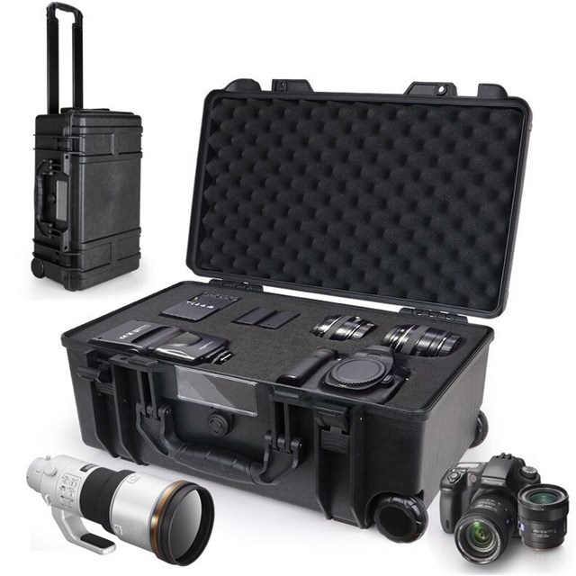 Shockproof Waterproof Outdoor Hard Carrying case Portable Plastic Equipment case With Wheel for Camera