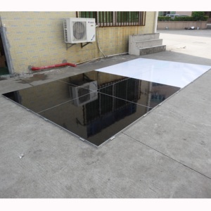 พื้นไม้เคลือบเงาสีดำขนาด 4x4 ฟุต แบบพกพาสำหรับงานแต่งงานและตกแต่ง - Product Image 4