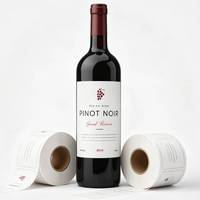 Rouleau d'autocollants adhésifs personnalisés avec protection UV, imperméables et écologiques en PVC/PET/papier pour étiquettes de vin et de jus