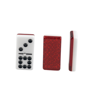Set Domino in acrilico bicolore doppio doppio nove con blocchi Domino di diverse dimensioni per giochi da tavolo da casinò - Product Image 3