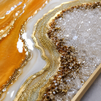 Art mural abstrait orange de luxe pour la décoration moderne et minimaliste du salon