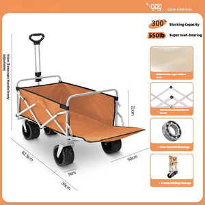 Beijicat zware plooibare all-terrain kar, OEM optie, draagbare rolcontainer, staal, Oxford, vier wielen, oranje, voor kamperen - Product Image 3