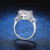 Bague en argent sterling S925, 5 carats Moissanite Light Luxury Style européen et américain Dove Egg D Color Ring Wedding
