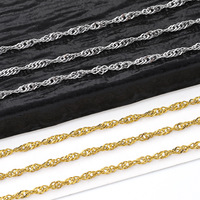 Venta al por mayor de acero inoxidable Twist Rope Chain Link 18K PVD chapado en oro hipoalergénico hallazgos de joyería para la fabricación de pulseras de collar