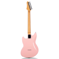 Gitar Elektrik Jazz Semi-Hollow Body ST, Body Mahoni, Fretboard Maple, Pickup S-S-H, 6 Senar, Profesional untuk Dewasa (GTST-02-pink)