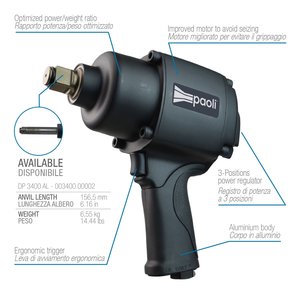 Dino paoli dp 3400 điều khiển xung khí nén 3/4 inch Súng xung hiệu suất cao wrenches khí nén - Product Image 1