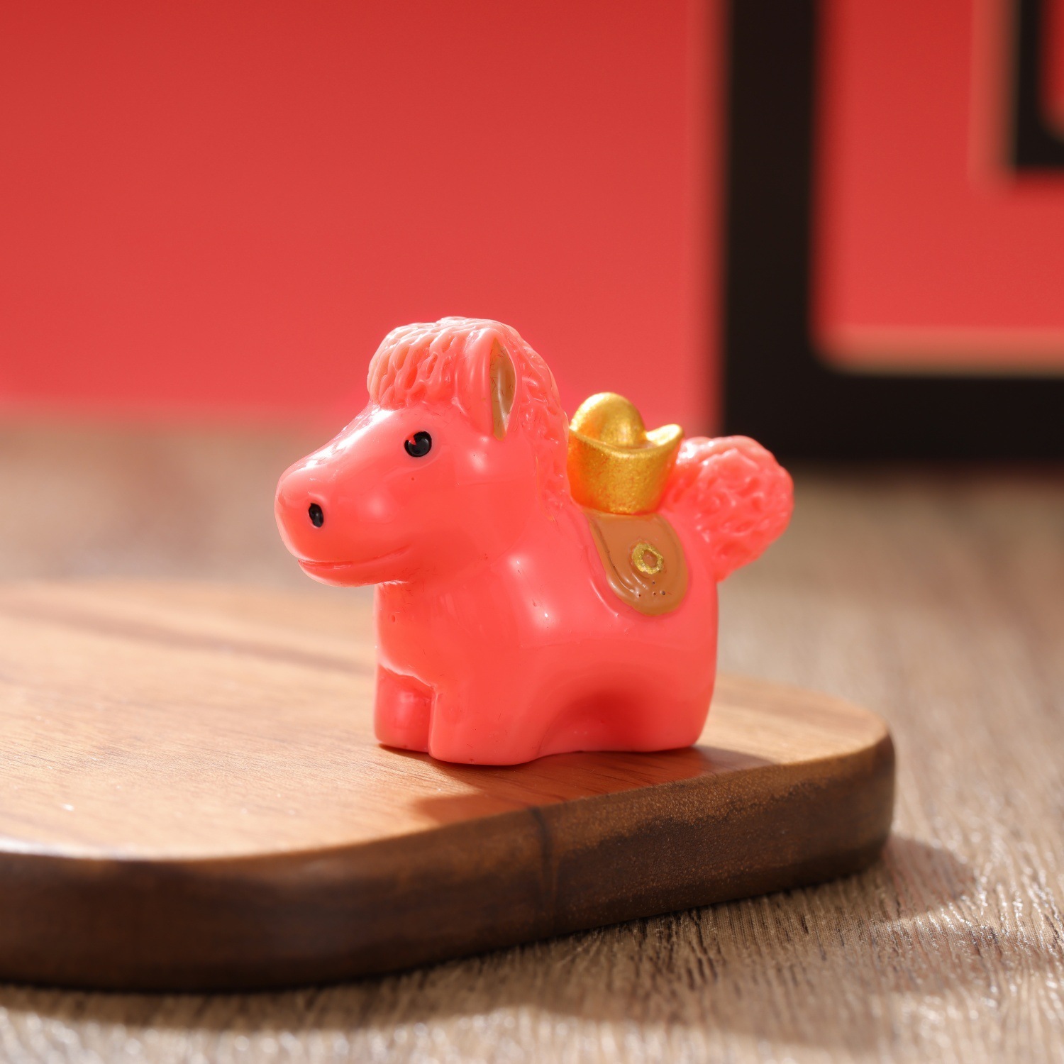 Poney de couleur unie - Rose rouge