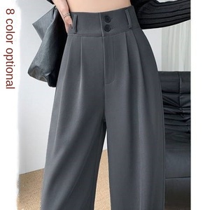 Manufactory Custom Style or Logo ODM Elegant Wide Leg Pants <strong>Women</strong> High Waist <strong>Baggy</strong> Pants Office Ladies Fashion Loose <strong>Trouser</strong> - Product Image 2