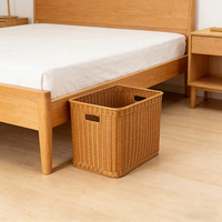 Panier à linge moderne en PP tressé à la main, spacieux et facile à transporter, idéal pour la salle de bain et la buanderie