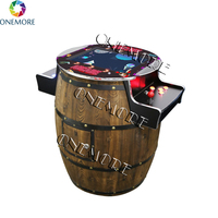 Machine d'arcade multi-jeux en forme de baril, 60 jeux d'arcade, machine de table en forme de baril de vin, machine d'arcade cocktail, machine en véritable baril, version anglaise, garantie 1 an