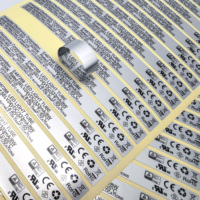 Usine d'impression UE CE Label Argent mat PET Étanche, étanche à l'humidité, étiquette de lampe à LED portable résistante aux hautes températures