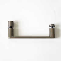 Poignée de porte de douche en alliage de zinc finition canon de fusil mat, poignée plate simple face pour porte de douche sans cadre