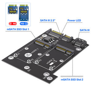Kartu Konverter Adaptor Dual MSATA ke III 2-in-1 dengan Kecepatan 6Gbps 520MB/s untuk Ekspansi Penyimpanan Desktop/Laptop (Tersedia) - Product Image 2