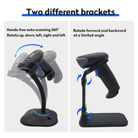 Lector de Códigos de Barras Bluetooth BT JR-659DB con Sensor Automático y Manos Libres, Escáner 1D 2D QR Pdf417 para MAC OS, Windows, IOS y Android