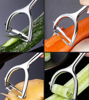 Zinken legering handvat draaibare mesjes roestvrijstalen Y-vormige groenteschiller aardappel fruit schilmes voor restaurant keuken gadget
