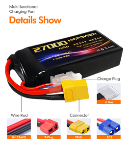 Hpower OEM 6S 7S 8S 12S 18S Lipo pin 5C 10c 27000mAh 44000mAh 52000mAh 54000mAh trạng thái rắn Pin cho UAV bay không người lái - Product Image 6