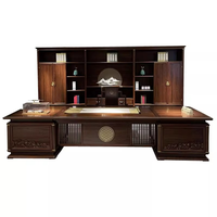 Nouveau bureau en bois massif chinois, table de patron, grand bureau, bureau du président, mobilier de bureau haut de gamme, table de superviseur en orme