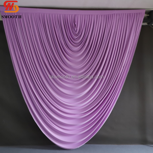SMOOTH Elegant White Layer Swag <b>Ceiling</b> Drape Custom Curved Draped Chiffon <b>Ceiling</b> Swag For <b>Wedding</b> Stage Backdrop - Product Image 4