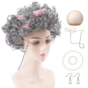 7 unids/set abuela anciana vestido conjunto abuela <span class=keywords><strong>disfraz</strong></span> peluca adulto chico Halloween mascarada Cosplay fiesta <span class=keywords><strong>bruja</strong></span> decoración evento - Product Image 2