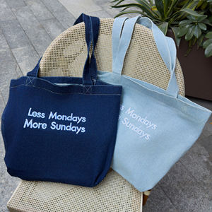 2025 venta al por mayor logotipo personalizado eco reciclado moda tela vaquera comestibles Jean bolsas de mano bolsa de tela vaquera - Product Image 2