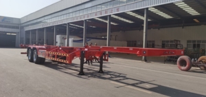 Prix usine Semi-remorque porte-conteneurs à châssis squelette en acier 2 essieux 45 pieds avec verrous de conteneur, neuve, capacité de charge 50000 kg, remorque robuste - Product Image 3