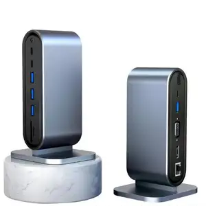 Estación de acoplamiento para PC y portátil, Hub USB 12 en 1, 4K, HD, Audio, USB 3,0, PD, 100W, lector de tarjetas SD TF, 11 puertos USB C, gran oferta