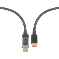 Cable de Datos Tipo-C con Pantalla Digital de Nailon, Cable de Carga Rápida de 100 W PD, Cable Transparente en Tiempo Real