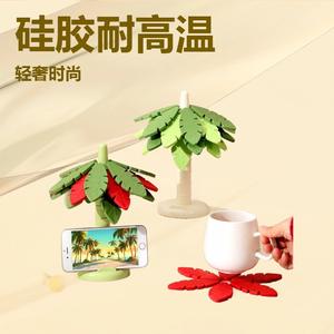 Alfombrilla Aislante de Calor con Forma de Árbol, Antideslizante, para Uso Doméstico, para Tazones, Ollas y Cazuelas, Diseño Verde Claro y Rojo - Product Image 5