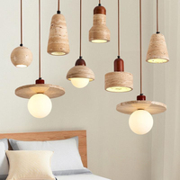 Luminaire suspendu en travertin naturel Wabi Sabi Island Counter, pour salle à manger, restaurant, style Japandi, chandelier organique, lampe décorative