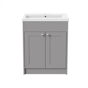 600 мм серый традиционный шкаф для ванной комнаты, раковина, шкаф для хранения, мебель