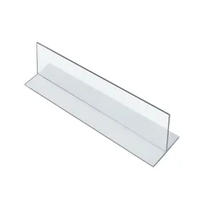 Divisore in acrilico trasparente a forma di T verticale divisore per ripiano in acrilico trasparente a forma di T divisore per cassetto in Perspex con estremità aperta