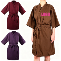 Robe de Barbier Imperméable Personnalisable avec Logo, Kimono Marron en Polyester pour Salon de Coiffure, Cape de Coiffeur pour Spa