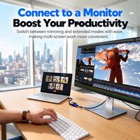 Biaze USB C ke VGA Adapter 1080P Full HD Tipe C Male ke VGA Female Kabel Konverter Video untuk Laptop Monitor Proyektor