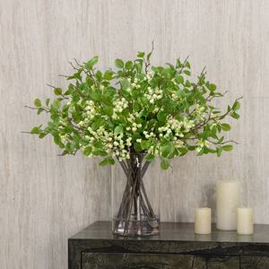 Décoration <span class=keywords><strong>de</strong></span> mariage <span class=keywords><strong>de</strong></span> jardin faite à la main, bouquet <span class=keywords><strong>de</strong></span> fleurs artificielles en branche <span class=keywords><strong>de</strong></span> bleuets, vase en verre, taille personnalisée pour hôtel, maison - Product Image 1