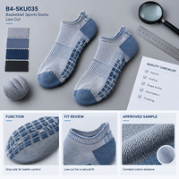 Chaussettes de sport basses à motif graphique, avec grip et amorti, ajustement cheville, logo assorti, échantillon d'emballage, homologation