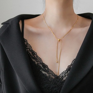 <span class=keywords><strong>Collier</strong></span> en acier inoxydable pour femme, chaîne serpent dorée en titane, vente en gros - Product Image 2