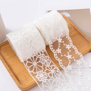 Rubans tissés de 6/7/9 cm, motif floral en dentelle, polyester écologique, nœuds pour cheveux, emballage cadeau, décoration de chambre, Noël, Saint-Valentin - Product Image 3